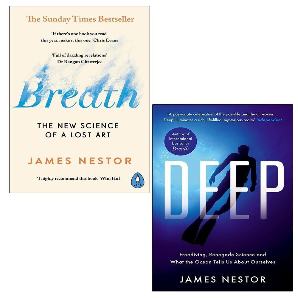 James Nestor Collection 2 Books Set Deep Freediving Renegade Science, Breath