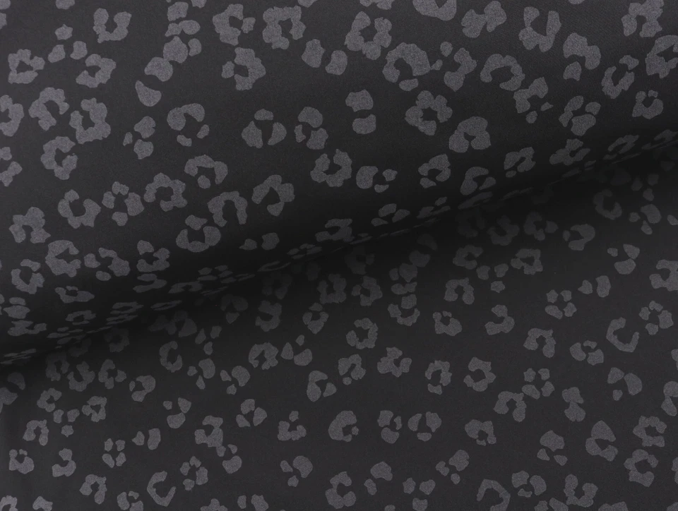 SOFTSHELL Stoff Outdoorstoff Jacken reflektierend LEO auf SCHWARZ EUR 23,98/m