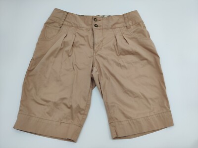 Womens Bermuda Shorts Size Khaki Tan Stretch Cotton