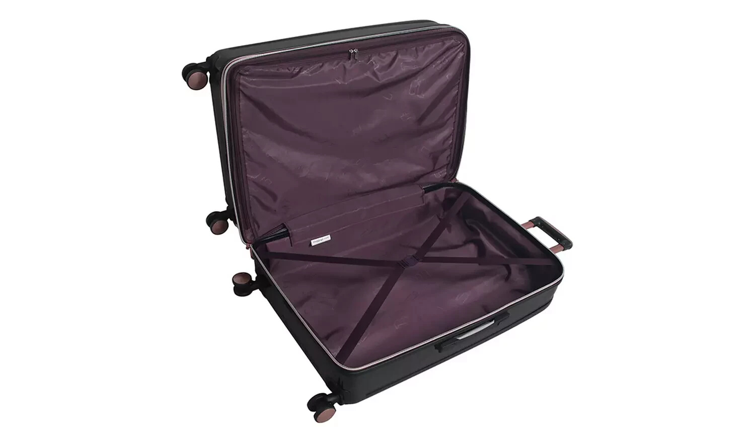 IT Luggage Expandable 8 Wheel Hard Cabin Suitcase Black eBay