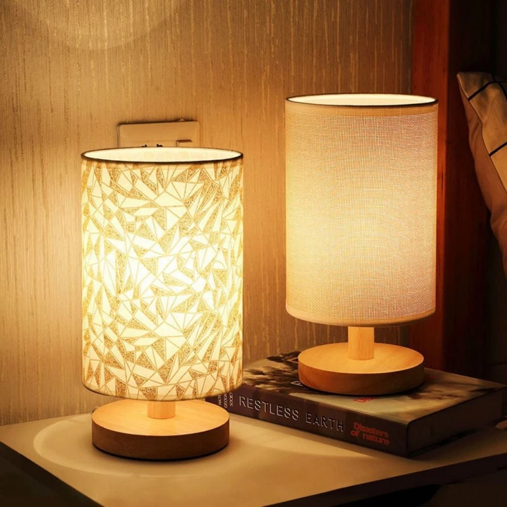Wooden LED Bed Lamp Table Light Night Light Bedside Decoration