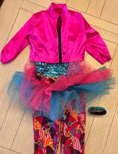 EUC Weissman Girls size Small5/6 Hip Hop Jazz Dance Costume Black Pink Turquoise