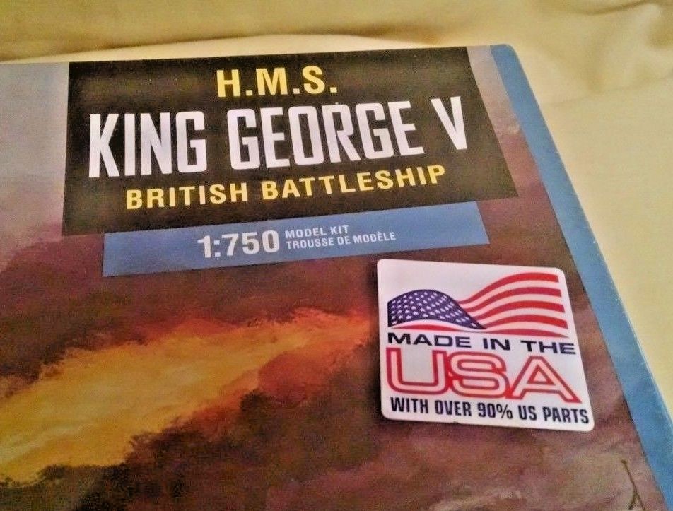 HMS King George V Model WWII British Battleship Lindberg New 2017 1:75 Sealed