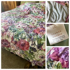 LC LAUREN CONRAD SPRING WATERCOLOR COTTON COMFORTER ~ TWIN EXTRA LONG