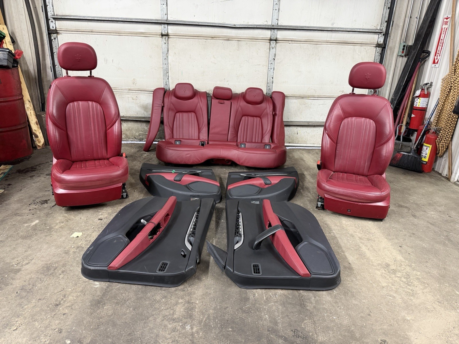 2014-2017 Maserati Ghibli Complete Interior Seat & Door Panel Set Red Rosso 