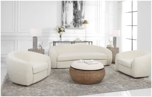 Uttermost 23746 Capra 90"W Fabric Sofa - Off White - Picture 3 of 5