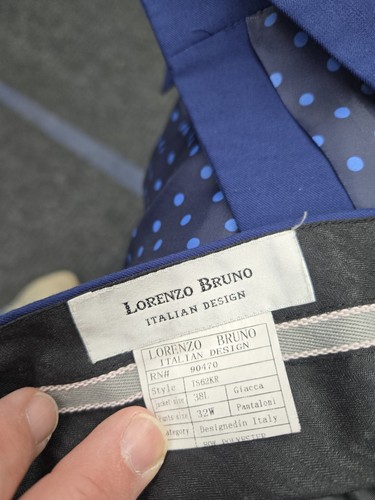 Wow Stunning Wow Brand New Lorenzo Bruno 3 Piece Vested Suit 38 Long 32 Waist - Picture 15 of 16