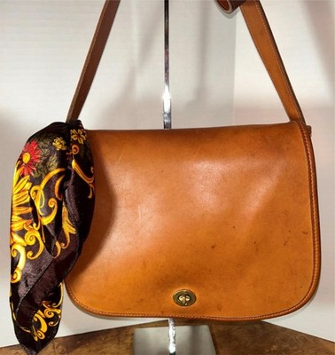小物 Old COACH Glove-Tanned Leather Vintage Vintage Coach Full Glove Tanned Distressed Leather HTF Ranch Bag
