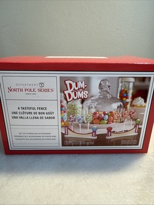 Dept 56 A TASTEFUL FENCE SET/2 North Pole Village DUM-DUMS 6014518 BRAND NEW