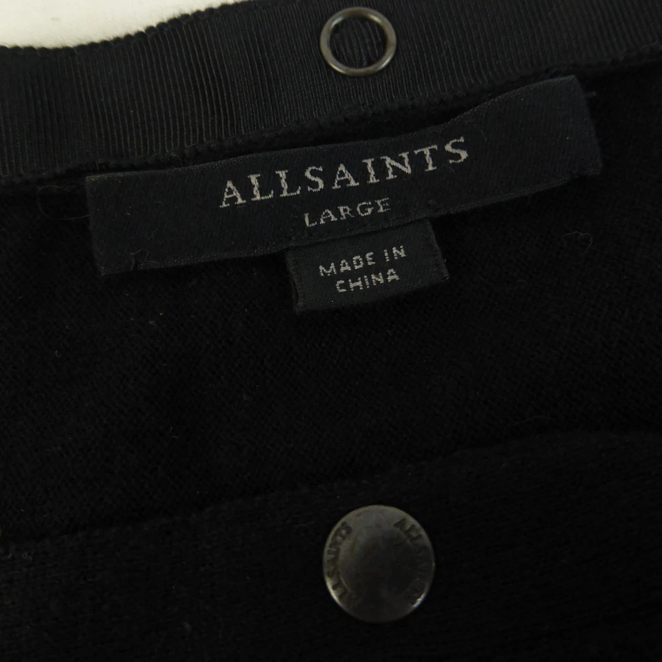 Jersey AllSaints Algodón Elle Detalle a Presión con Mangas Ala de Murciélago Negro Talla Grande Foto 3 de 4
