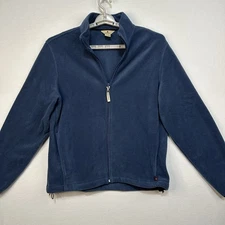 Woolrich Men’s Medium Fleece Jacket Full Zip Indigo Blue Outdoor Warm Classic