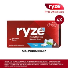 RYZE Nicotine Gum 2mg Frosty Mint   Stop Smoking Aid, 4 Pack 48pcs 