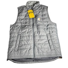 NWT Carhartt Rain Defender Quilted Puffer Gray Vest Men  s Large Tall