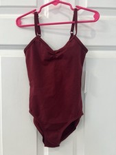 NWT Girls Weissman Pinch Front Leotard Burgundy Sizes SC 6 / 6X