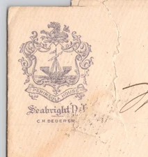 1899 Seabright NY Peninsula House Hotel Advertising Cover