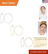 Versatile 30mm Hypoallergenic Gold Hoop Earrings Set - Perfect for Any Occasion