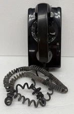 Vintage 1965 Bell Systems Black Rotary Wall Mount w/ Dbl Line Electric Telephone