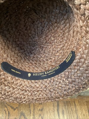 Helen Kaminski Raffia Straw Hat Brown Wide Brim Sun Hat  display picture 2