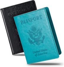 2 Pcs Passport Holders Ultra Slim Passport Wallet for Travel Essentials