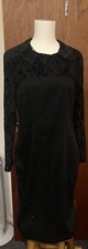 Joe Browns little Black dress sheer embossed floral design sleeves size 14 