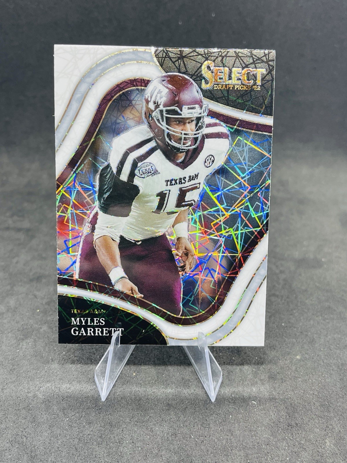 2022  Select Draft Picks Field Level Myles Garrett #152 White Lazer Prizm Browns