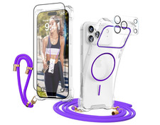 Custodia per iphone 17 pro max + 2 pellicole 2 vetri camera ,cordino