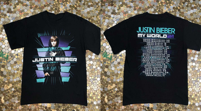 JYJ 2011年コンサートグッズ Tシャツ Justin Bieber 2011 My World Tour T-shirt Black For men Women S-4Xl