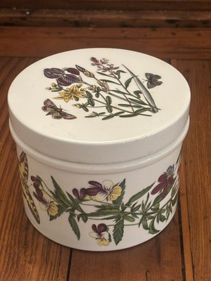 VTG 1972 Portmeirion The Botanic Garden Ceramic Canister With Lid Viola Tricolor