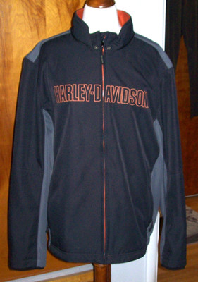 Harley Davidson Bar & Shield Color Block Motorcycle Jacket sz XL - missing hood