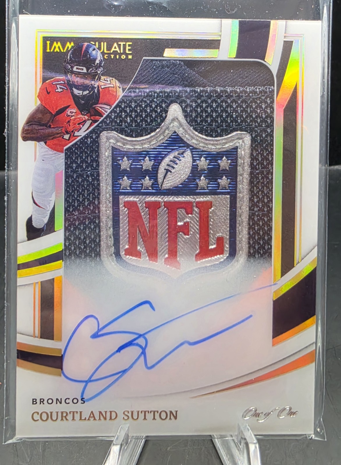 2022 Immaculate Courtland Sutton Shield Auto 1/1 Broncos See Descript. Read view 2