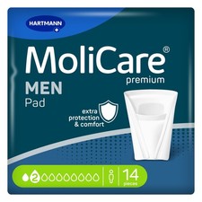 14 x  Molicare Premium MEN Pad | 2 Drops | 1 Pack of 14 | 375ml