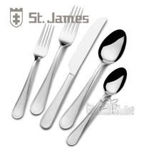 St. James Orleans 90pc 18/10 Stainless Steel Flatware Serves 12 G100736