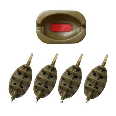 Inline Method Feeder Set Carp Fishing Tackle 4 Inline Method Feeders with 1 R...