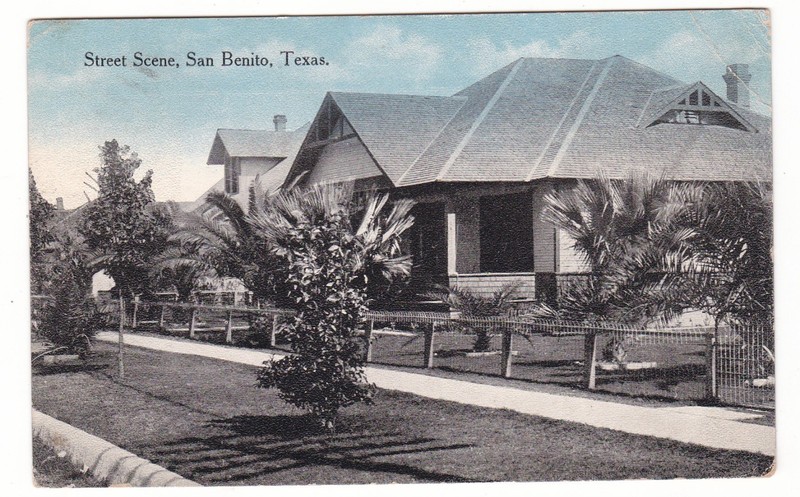 San Benito, Texas antique postcard / Street Scene