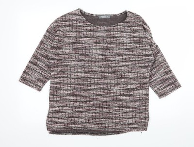 Muskat Damen rosa gestreifter Strickpullover Pullover Größe 12