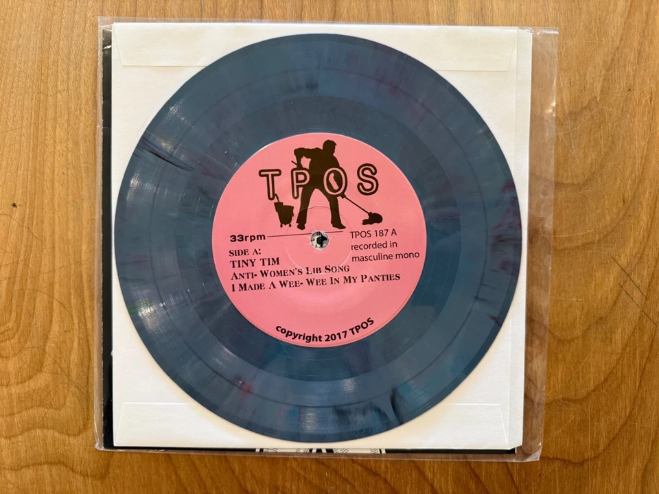 Tiny Tim & Isadore Fertel Split 7" Unreleased Tiny Tracks TPOS 2017 Vinyl Single - Image 3 of 4