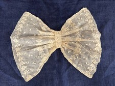Antique Embroidered Net Lace Collar - Victorian/Edwardian Bow Style