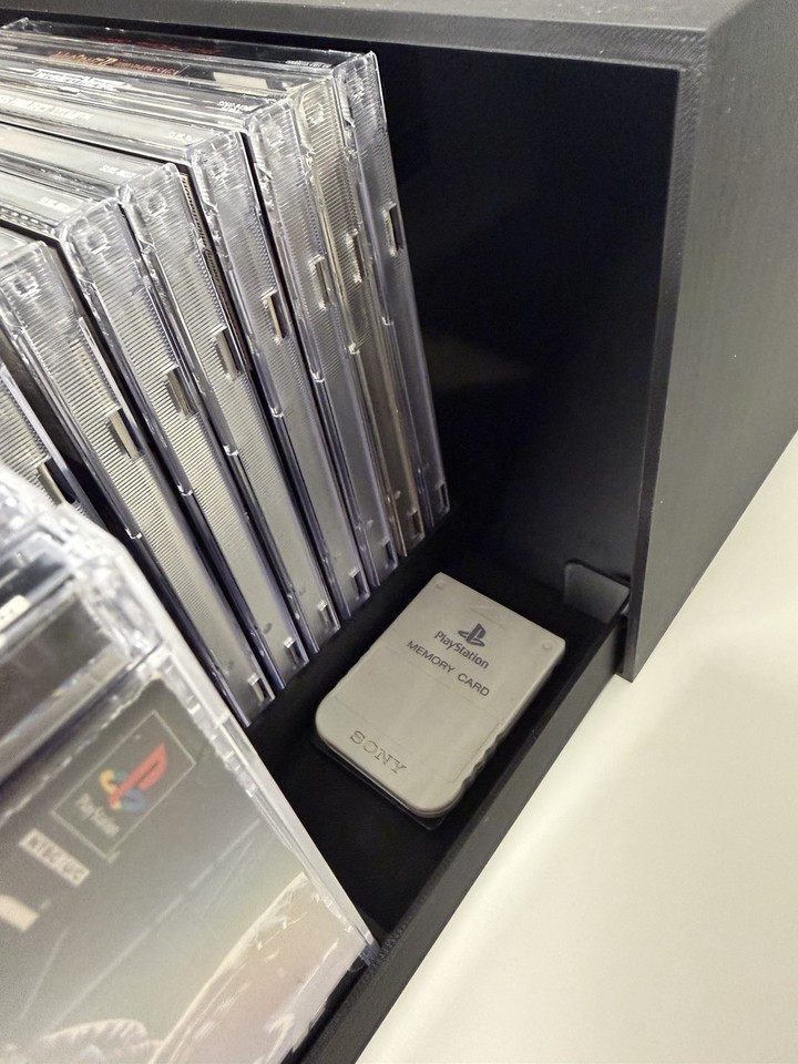 PlayStation PS1 Holds 28, Game Storage Display Shelf Memory Card Holder ...