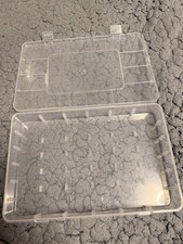 2x Organizer Box 36 Compartments Adjustable Grid Double Snap Clear Plastic NEW