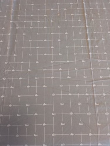 Lacoste Slice Twin Flat Sheet Gray White Aligator Logo Cotton Classic Breathable - Picture 5 of 11