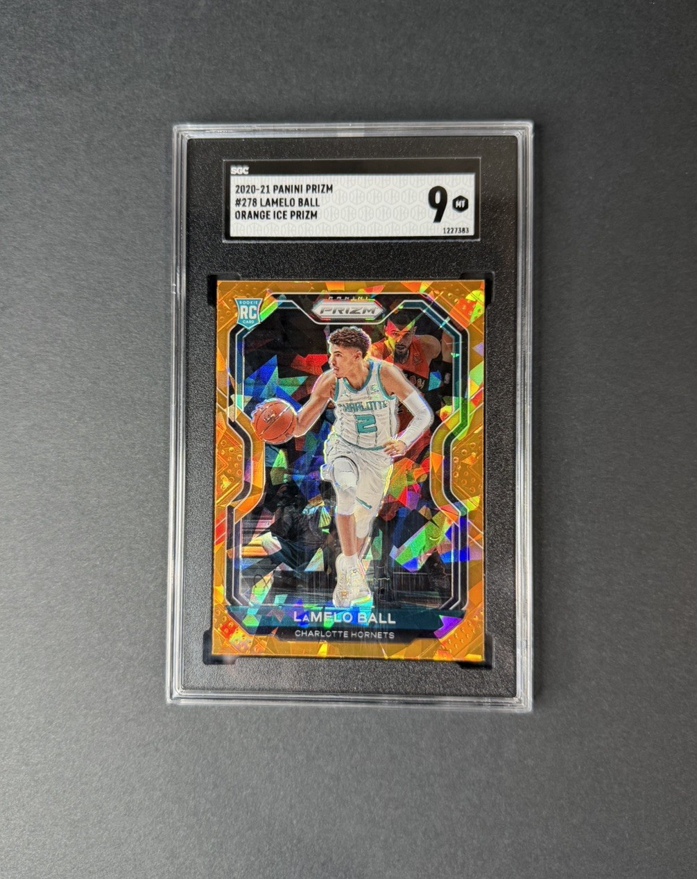 LaMelo Ball 2020-21 Panini Prizm 278 Orange Ice Prizm RC SGC 9