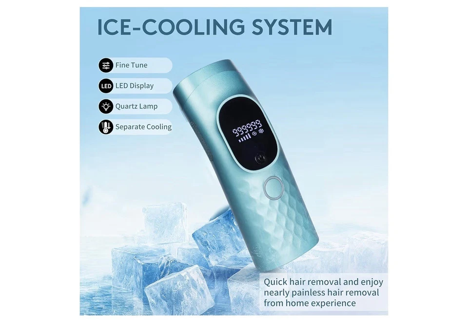 Depilación láser para mujeres y hombres - Dispositivo IPL permanente de enfriamiento por hielo indoloro Foto 3 de 4