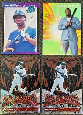 Ken Griffey Jr. Card  9 Card Lot. Topps,RC Holo Foil Prizims, Vintage Neon  