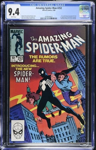 1984 Amazing Spider-Man 252 Comic Book CGC 9.4 1st Black Costume Marvel