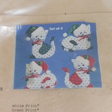 Vintage Titan Needlecraft Calico Cats Christmas Kit 410 Open Package 1984