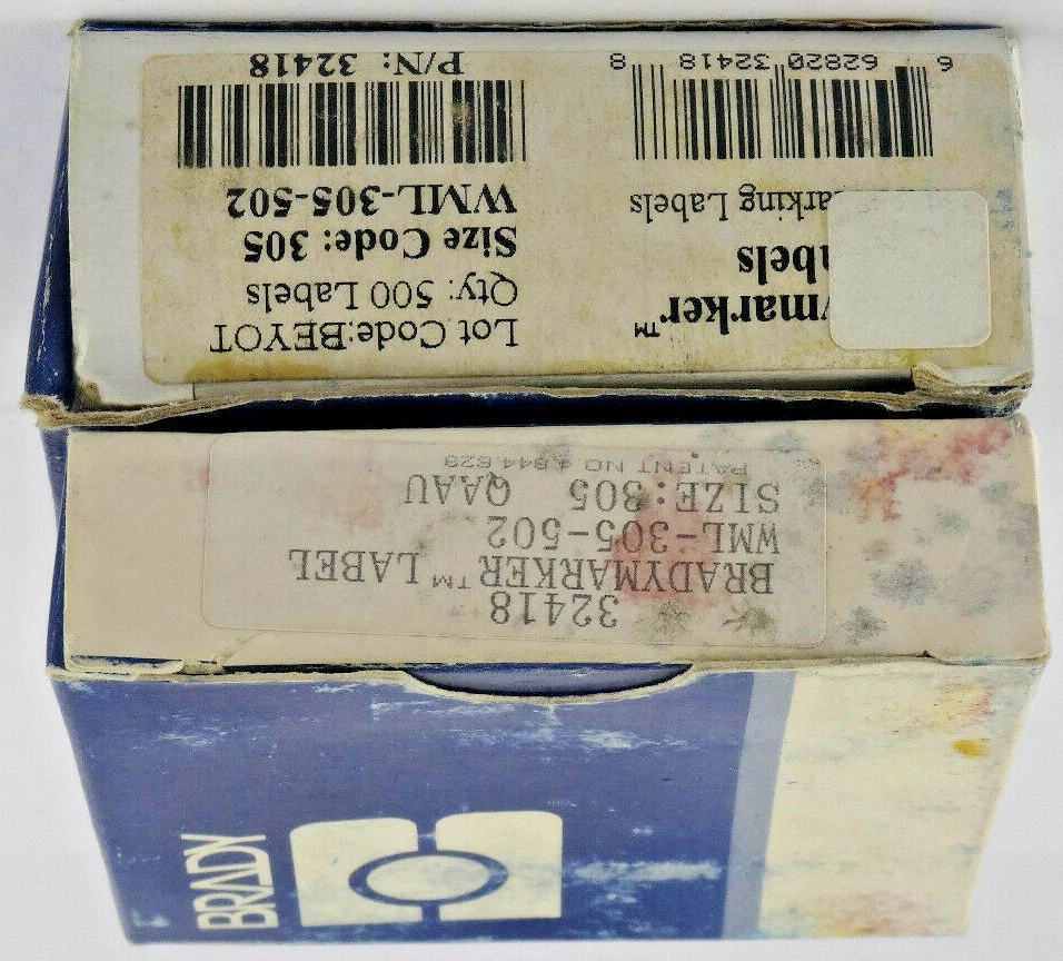 2 Boxes - Brady WML-305-502 Wire Marking Labels 500x2 32418 White *BOX DAMAGE*  - Image 3 of 4