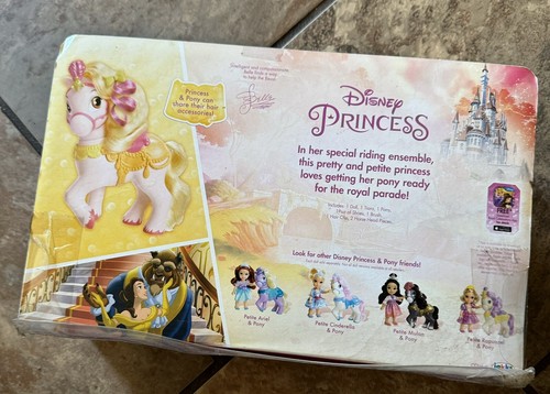 B78 Disney Petite Princess Belle & Philippe Pony Horse Brown Yellow Hard to Find - Picture 4 of 6
