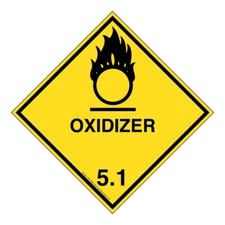 DOT Oxidizer 5.1 Sign DOT-9884 Hazardous Loads  Vinyl Label 10.75 in. DECAL