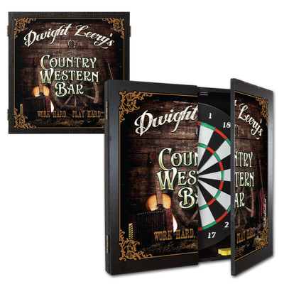 2 Game Personalized Custom C W Bar Dartboard Cabinet Set Sport