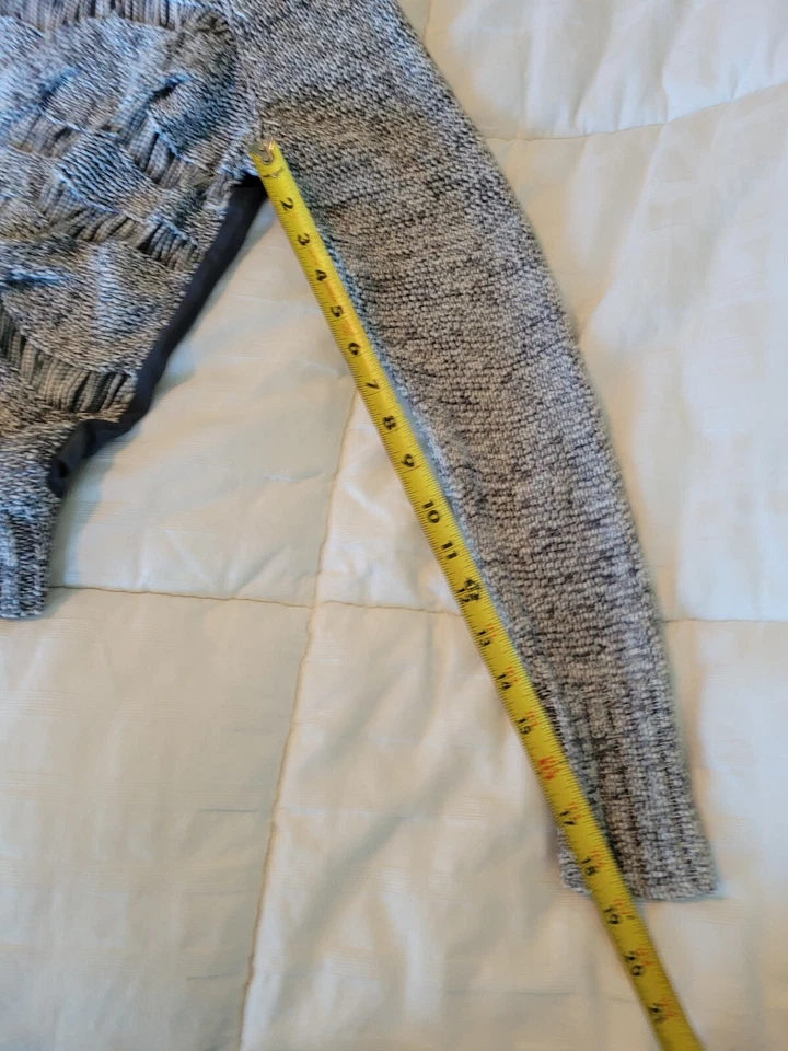 Kensie Sweater Pullover Tunic Top Size Large Gray Black Sheer Back - Image 4 of 4